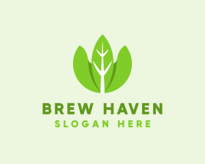 Organic Herb Leaves  logo design