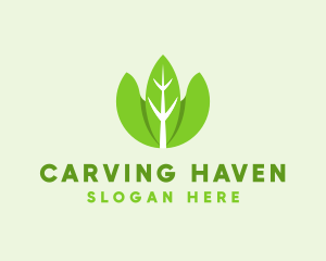 Organic Herb Leaves  logo design