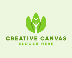 Organic Herb Leaves  logo design