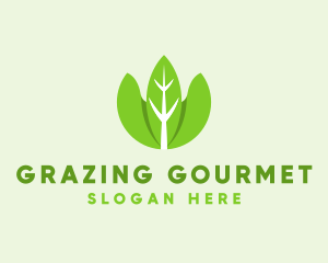 Organic Herb Leaves  logo design