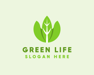 Organic Herb Leaves  logo design