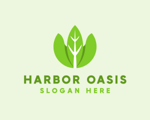 Organic Herb Leaves  logo design