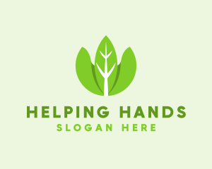 Organic Herb Leaves  logo design