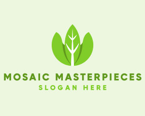 Organic Herb Leaves  logo design