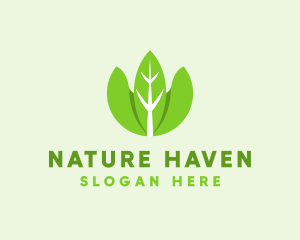 Organic Herb Leaves  logo design