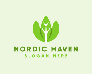 Organic Herb Leaves  logo design