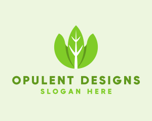 Organic Herb Leaves  logo design