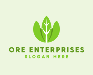 Organic Herb Leaves  logo design