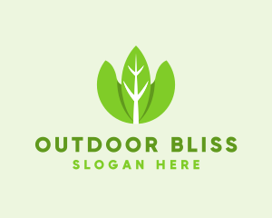 Organic Herb Leaves  logo design