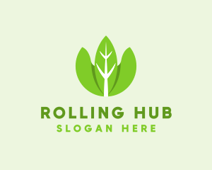 Organic Herb Leaves  logo design