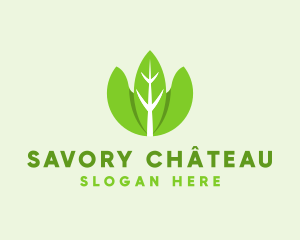 Organic Herb Leaves  logo design