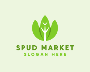 Organic Herb Leaves  logo design