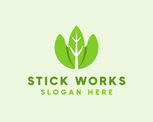 Organic Herb Leaves  logo design