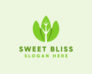 Organic Herb Leaves  logo design