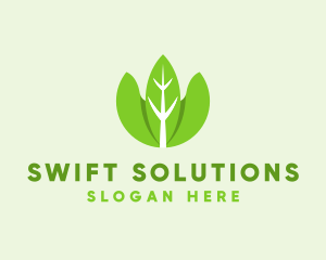 Organic Herb Leaves  logo design