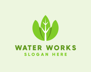 Organic Herb Leaves  logo design