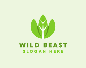 Organic Herb Leaves  logo design