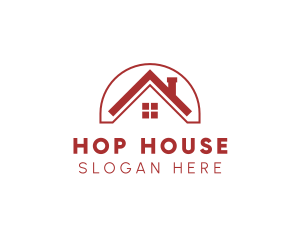 Red Architecture House  logo design