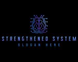 Brain Tech Circuit logo design