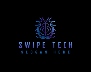 Brain Tech Circuit logo design