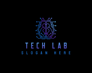 Brain Tech Circuit logo design