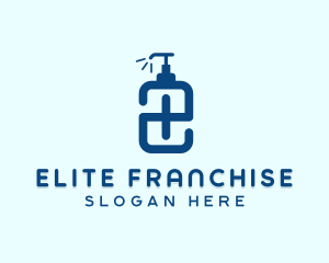 Blue Hand Sanitizer Letter E logo design