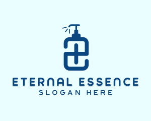 Blue Hand Sanitizer Letter E logo design