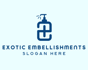 Blue Hand Sanitizer Letter E logo design