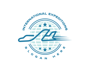 International Globe Airplane logo design