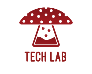 Mushroom Lab Flask logo design