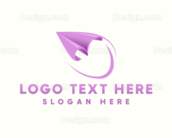 Logistics Paper Plane Courier Logo