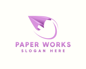 Logistics Paper Plane Courier logo design