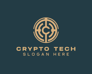 Digital Crypto Letter C logo design