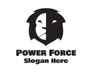 Lion Face Shadow logo