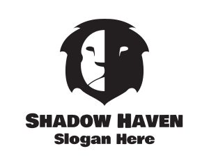 Lion Face Shadow logo design