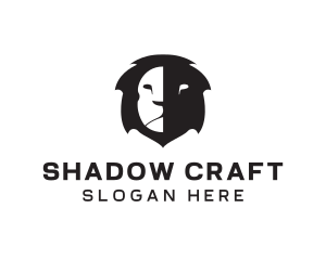 Lion Face Shadow logo design