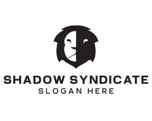 Lion Face Shadow logo design