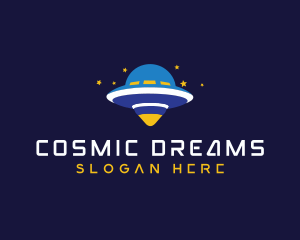 UFO Spaceship Cosmic logo design