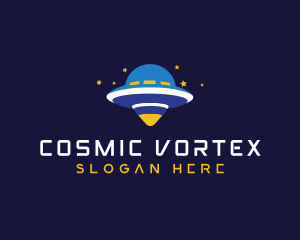 UFO Spaceship Cosmic logo design