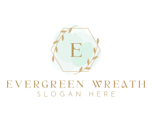 Leaf Watercolor Wedding Event logo design