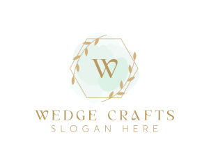 Leaf Watercolor Wedding Event logo design