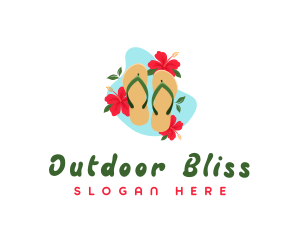 Summer Hibiscus Slippers logo design