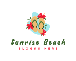 Summer Hibiscus Slippers logo design