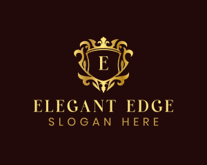 Elegant Shield Crown logo design