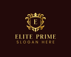 Elegant Shield Crown logo design