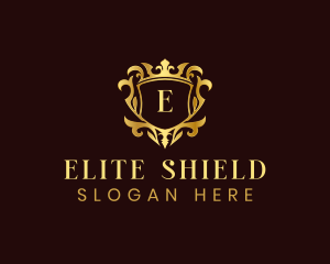 Elegant Shield Crown logo design