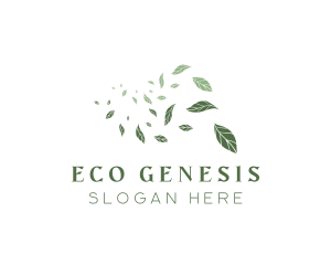 Organic Flying Leaf logo design