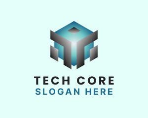 Tech Cyber Cube logo design