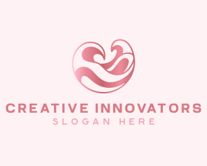 Pink Innovation Wave logo design