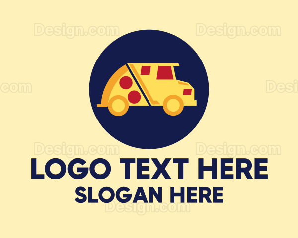 Pizza Delivery Food Truck Logo